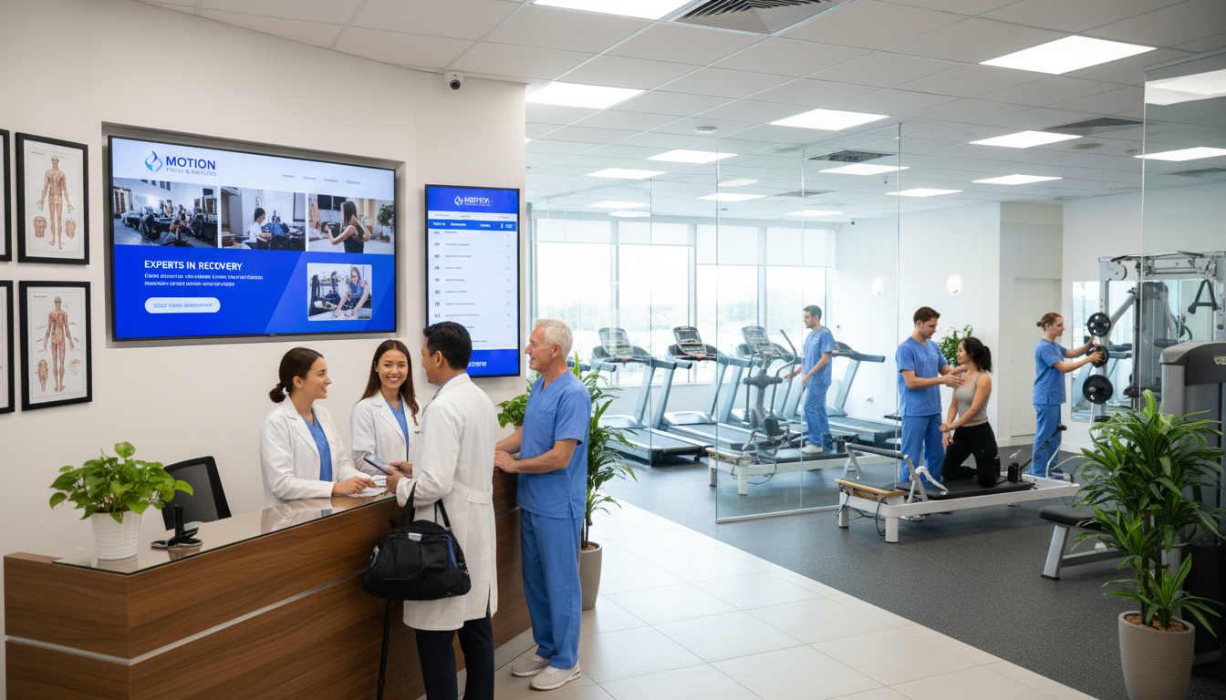 successful physiotherapy practice with professional website attracting patients